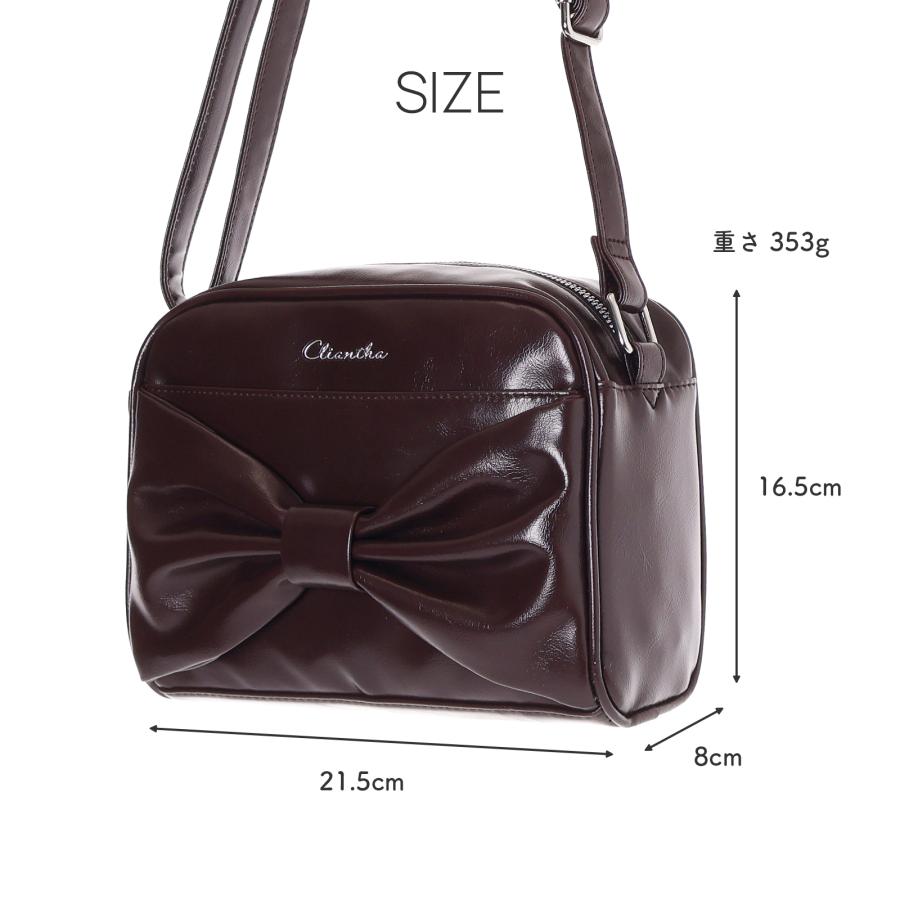合皮リボンポケットショルダーバッグ レディース 斜めがけ かわいい