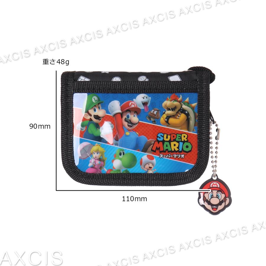 スーパーマリオ ラウンドファスナー ウォレット ひも付き : AXCIS