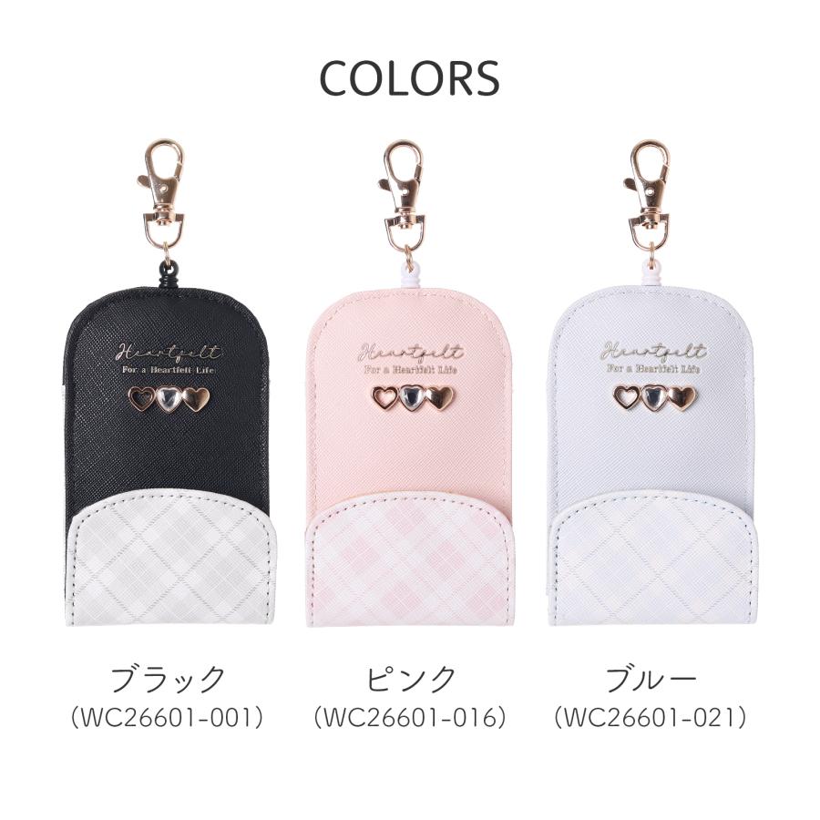 Coboca+ リール付き キーケース レディース かわいい 合皮 チェック柄