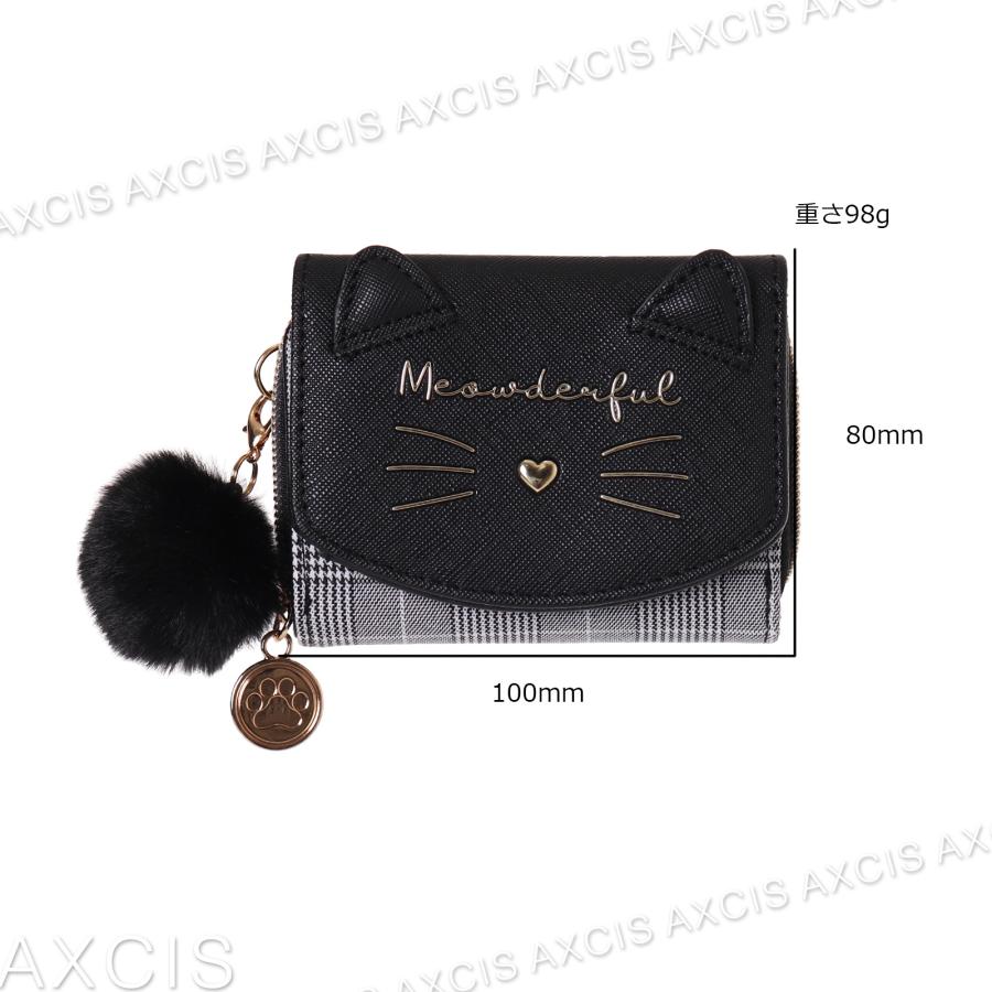 ミニ財布 グレンチェック ネコ フェイス 合皮 : AXCIS - 通販 - Yahoo