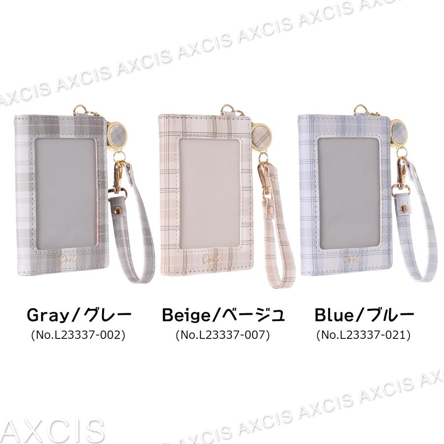 Osel合皮チェック二つ折りパスケース(デコフィルム付) : AXCIS Osel合皮チェック二つ折りパスケース(デコフィルム付) : AXCIS
