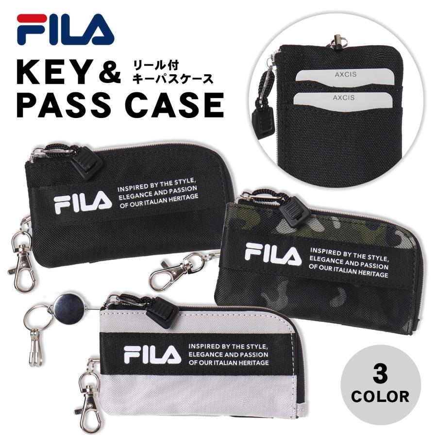 FILA リールキー パスケース ロゴ プレート付き 合皮 : AXCIS - 通販
