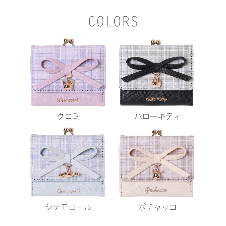 完売 &chouette サンリオ クロミ リボン付き 二つ折り 財布 アンドシュエット & chouette 《クロミ コレクション》口金折財布