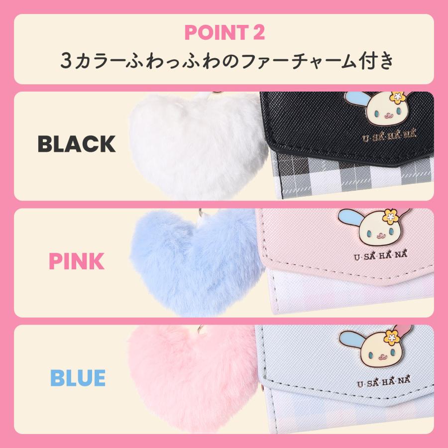 ミニ財布 がま口 ウサハナ サンリオ うさぎ かわいい チェック レトロ