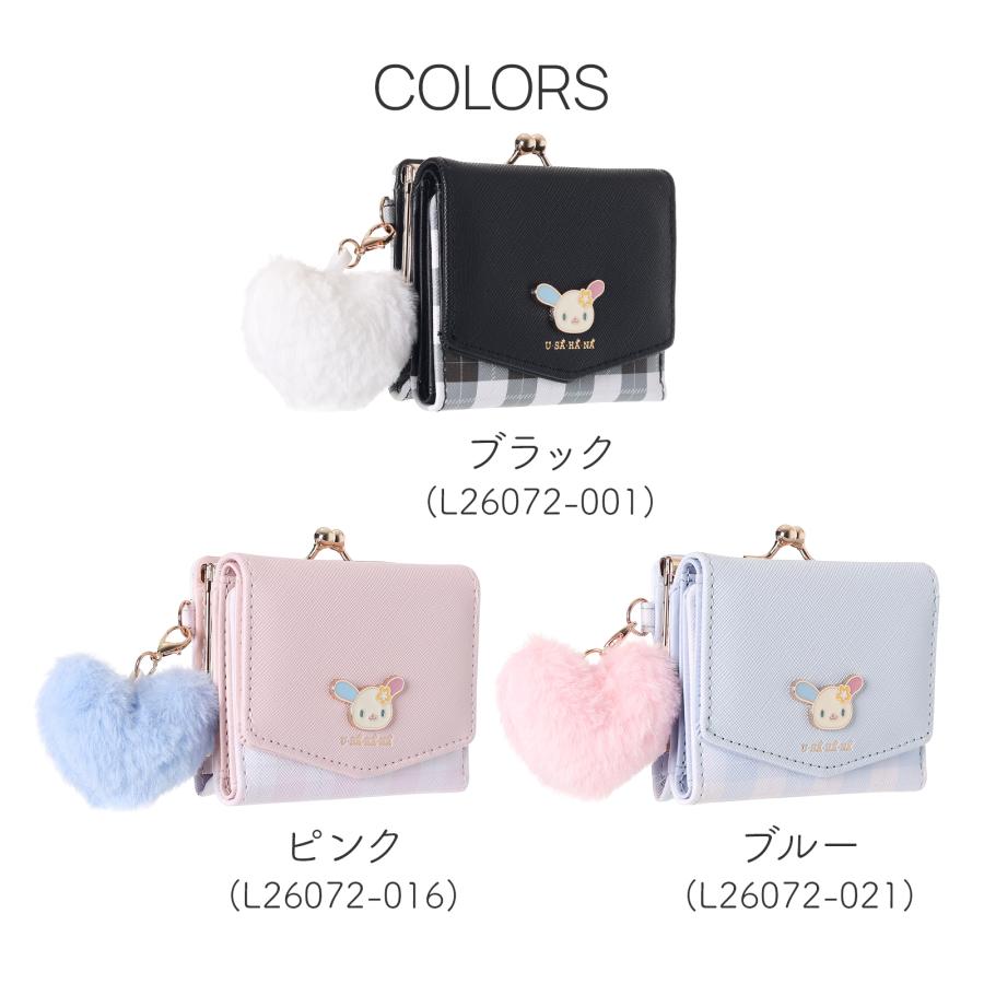 ミニ財布 がま口 ウサハナ サンリオ うさぎ かわいい チェック レトロ