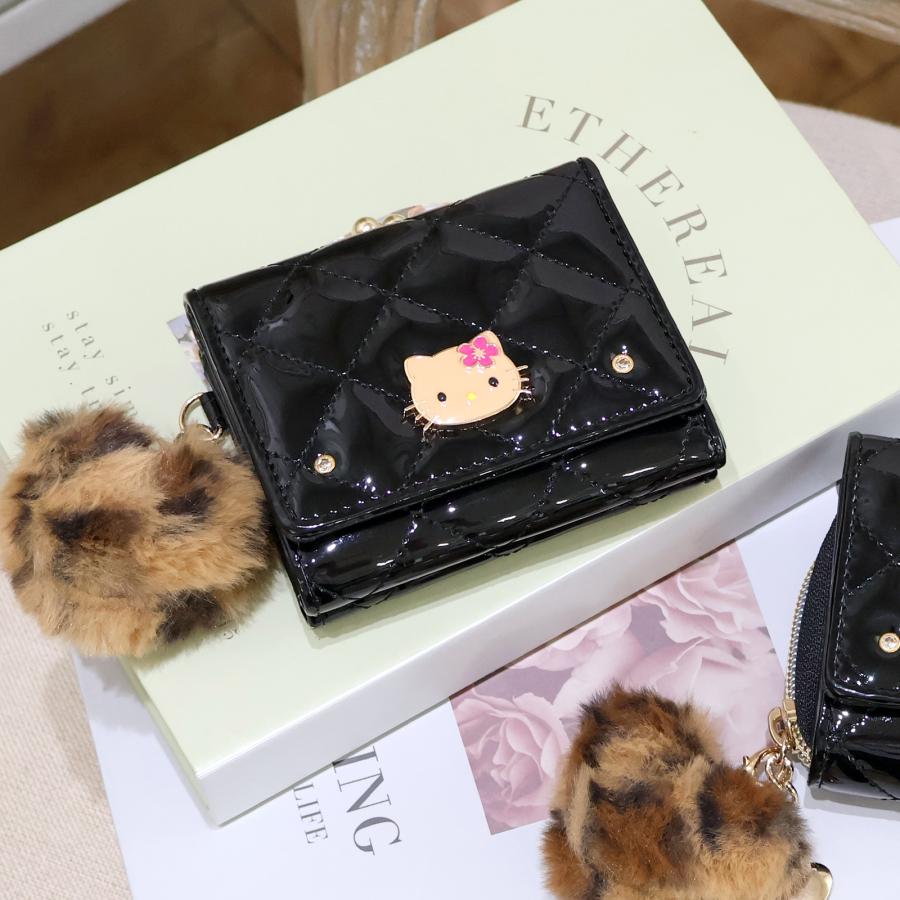 ハローキティ エナメルキルト 口金 がま口 ミニ財布 三つ折り 子ども