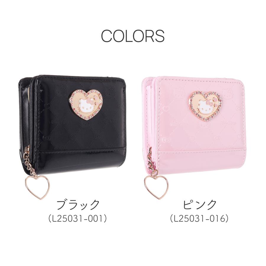 サンリオ エナメル ハートプレート 二つ折り財布 レディース かわいい