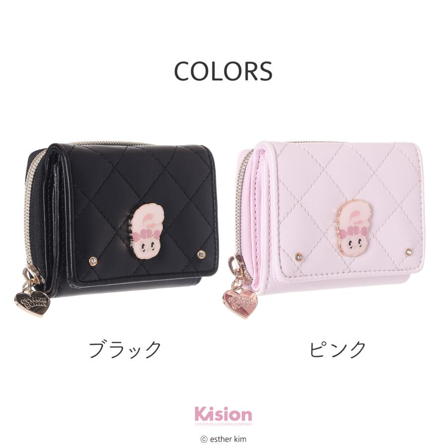 エスターバニー 合皮 キルト フェイスプレート ミニ財布 三つ折り