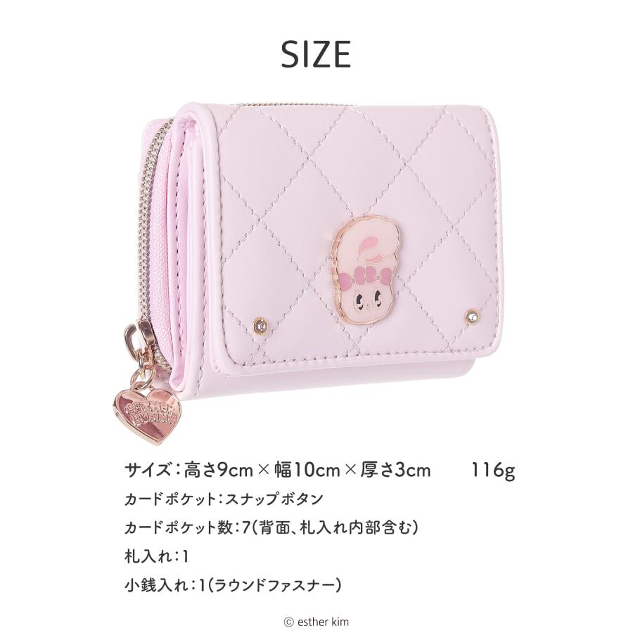 エスターバニー 合皮 キルト フェイスプレート ミニ財布 三つ折り