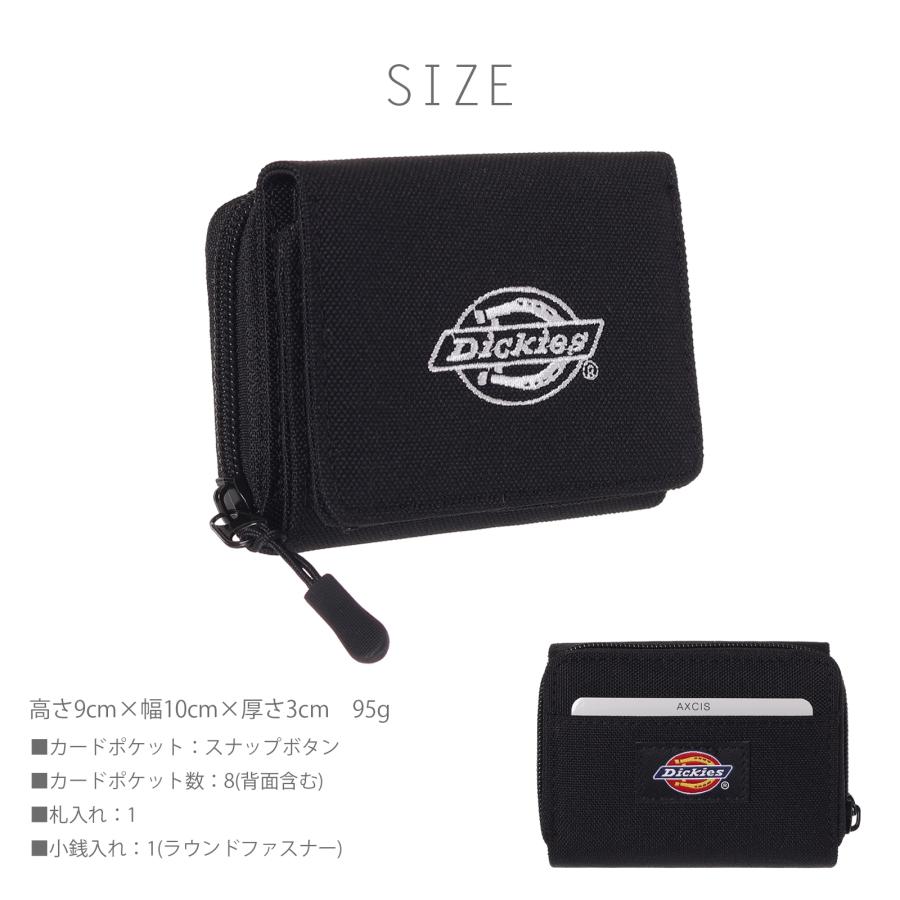 ノベルティ三つ折り財布 ブラック Dickies ディッキーズ ポリ ロゴ ミニ財布 ユニセックス 三つ折り財布