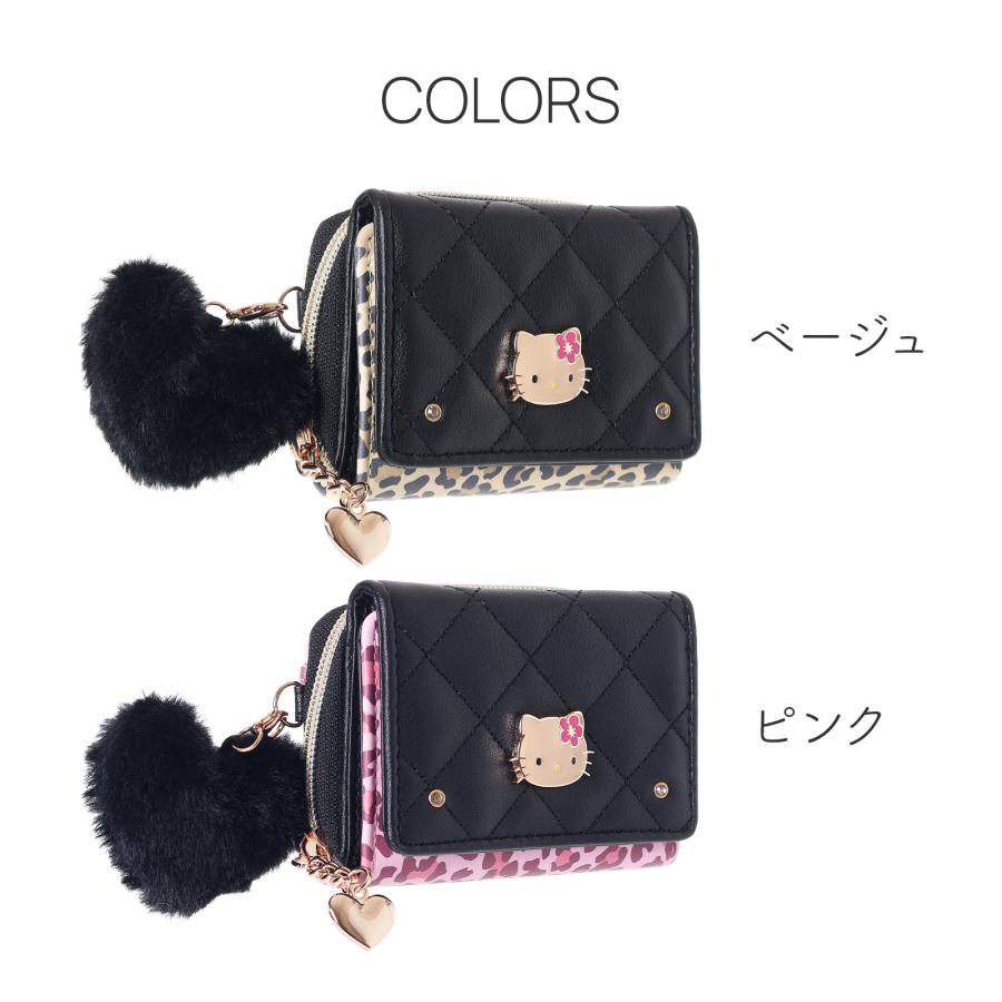 サンリオ キティちゃん 財布 ミニ財布 キルト ヒョウ柄 日焼け
