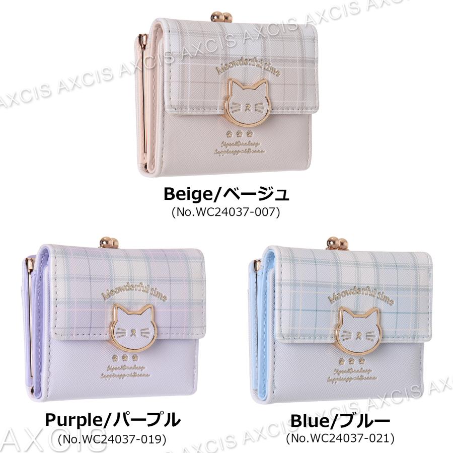 ミニ財布 口金 ネコ ホック チェック 合皮 Coboca+ : AXCIS - 通販