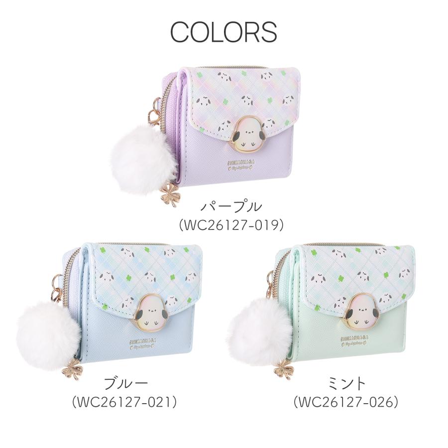シマエナガ ミニ財布 三つ折り財布 チェック プレート Coboca+
