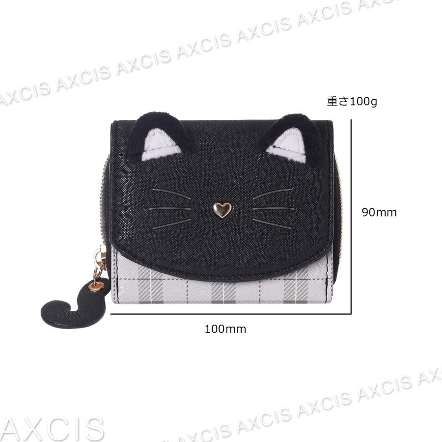 ミニ財布 チェック ネコ フェイス 合皮 Coboca+ : AXCIS - 通販