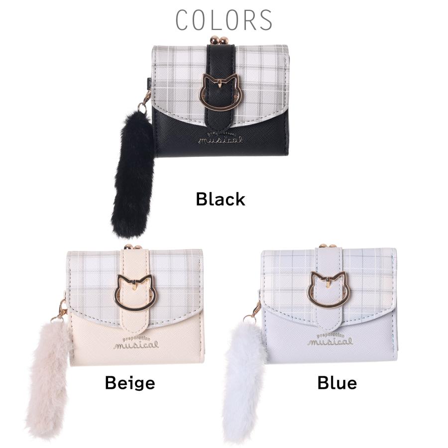 ミニ財布 バックル 口金 ネコ チェック 合皮 Coboca+ : AXCIS - 通販
