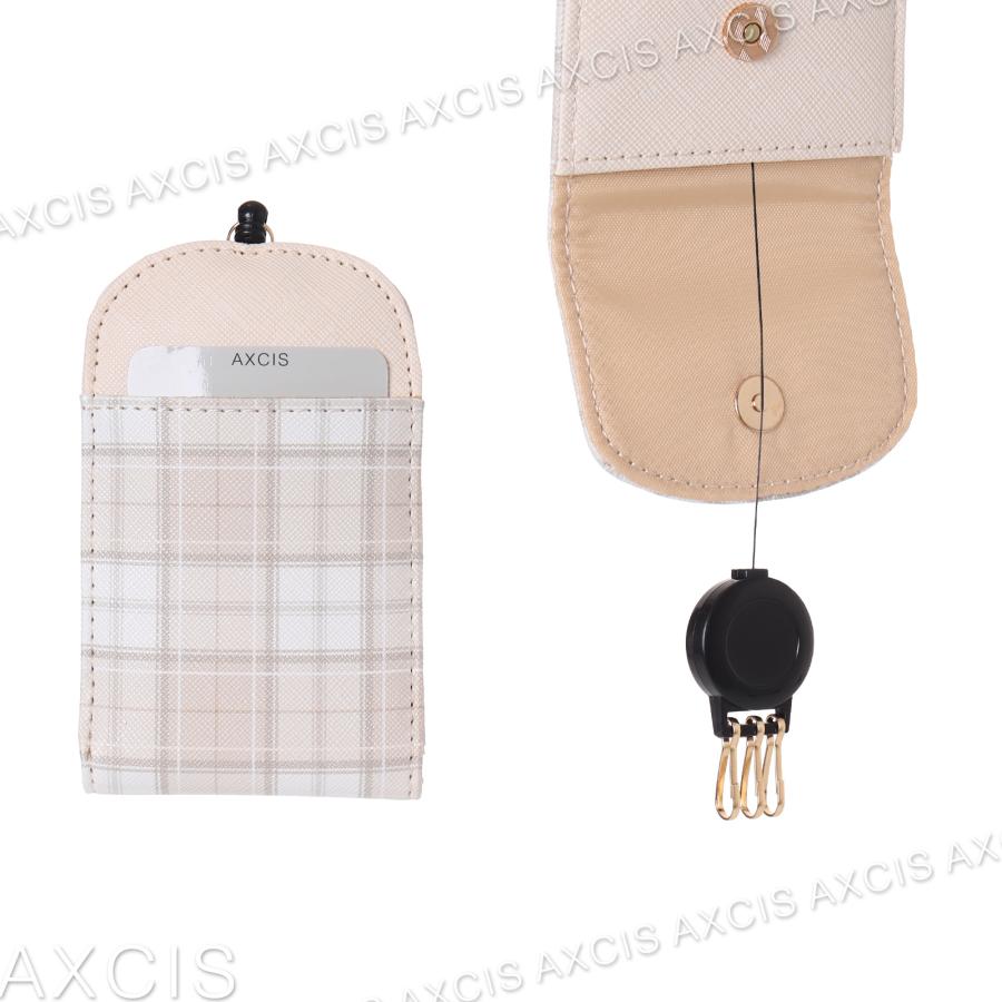 キーケース シマエナガ チャーム リール付き 合皮 Coboca+ : AXCIS