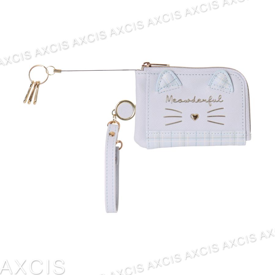 キーパスケース ネコ フェイス リール付き 合皮 Coboca+ : AXCIS