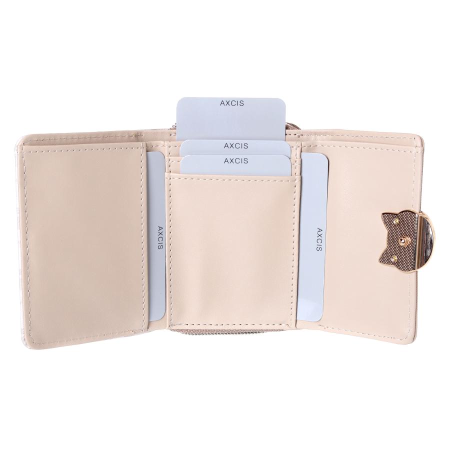 SALE30％OFF】△ネコホック ミニ財布 三つ折り チェック柄 合皮