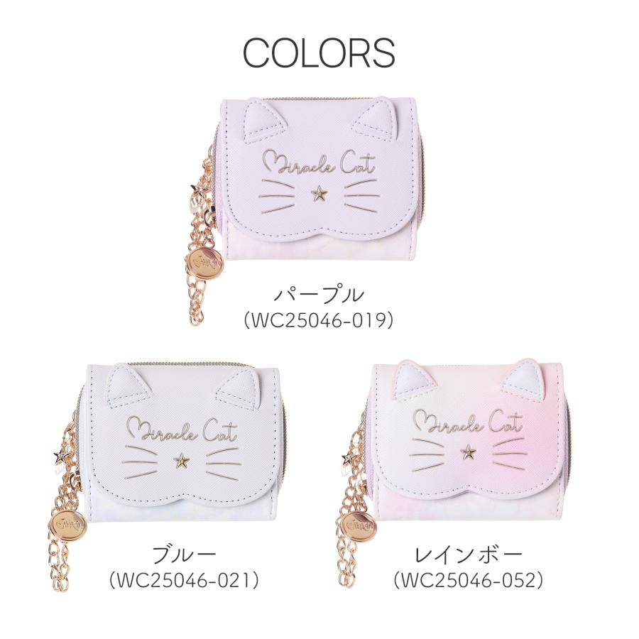 Coboca+ 合皮ネコミニ財布 Miracle Cat 三つ折り財布 コンパクト 小銭