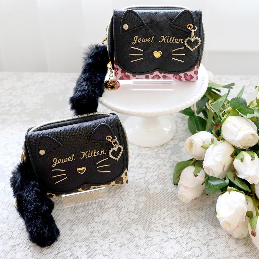 Coboca+ 合皮ネコミニ財布 Miracle Cat 三つ折り財布 コンパクト 小銭