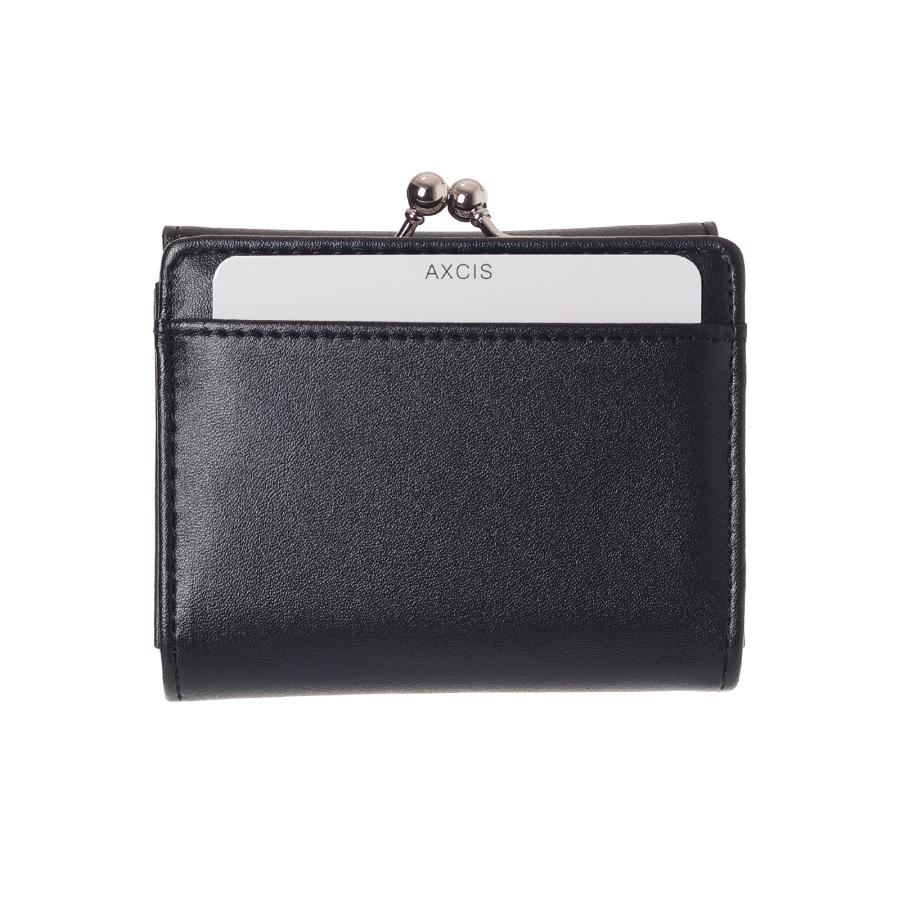 合皮リボンチェーン口金ミニ財布 がま口 三つ折り コンパクト 小銭入れ