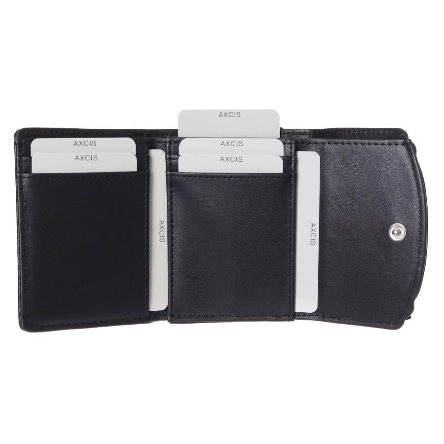 合皮リボンチェーン口金ミニ財布 がま口 三つ折り コンパクト 小銭入れ