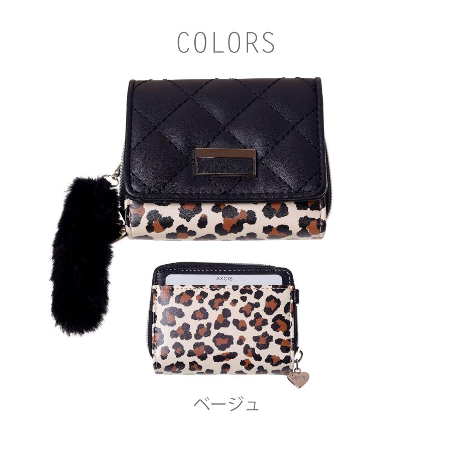 Coboca+ ミニ 財布 キルト ヒョウ柄 ギャル Y2K 平成リバイバル ファー