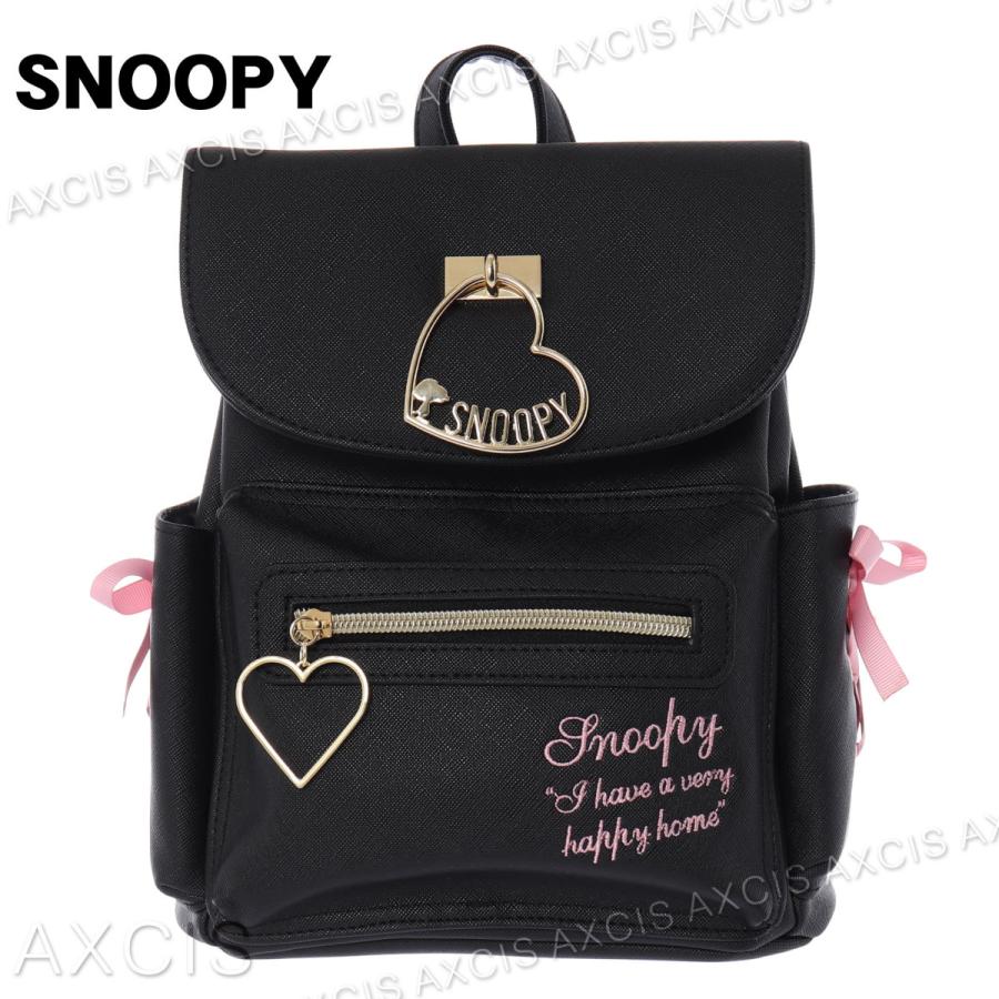 SNOOPY（スヌーピー） 合皮ハートリング付レースアップミニリュック