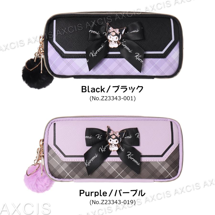 クロミ 多機能ポーチ キャラクター プレート リボン 合皮