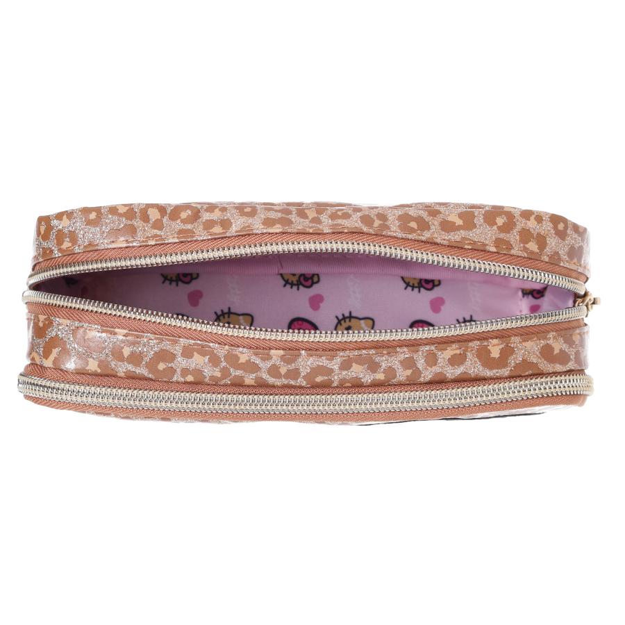 ハローキティ 日焼け キティ 多機能ポーチ グリッター ヒョウ柄
