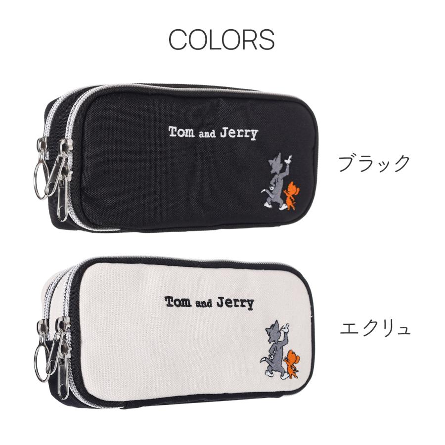 トム＆ジェリー 刺繍 多機能ポーチ 後ろ向き コスメポーチ ペンケース 