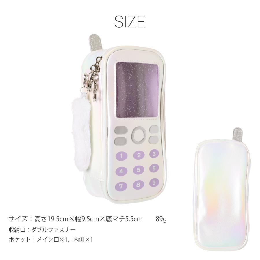 レトロかわいい合皮ガラケー型ポーチ スマホ風デザイン 小物入れ プレゼント ギフト 女の子 通学 通勤 推し活 |  | 02