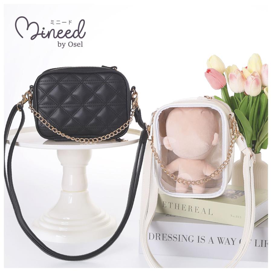 Mineed by Osel ショルダー ぬい ポーチ Wファスナー キルト 推し 推し