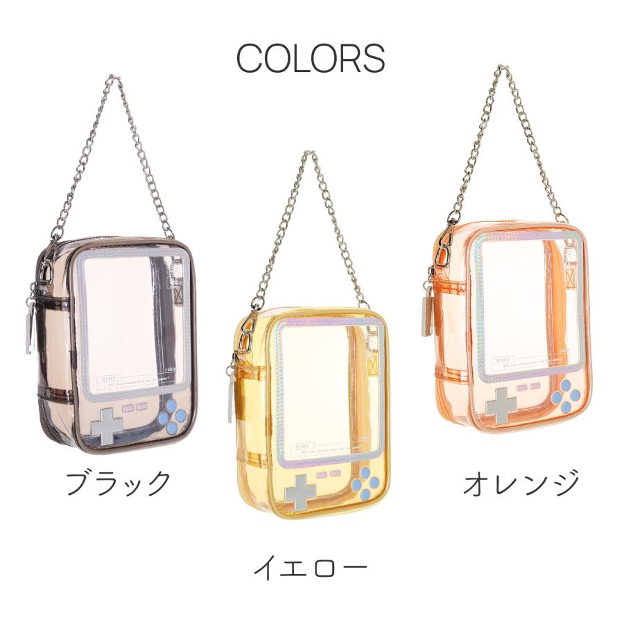 Osel クリア ぬいポーチ 携帯ゲーム機風 透明ポーチ 小物入れ 推し活