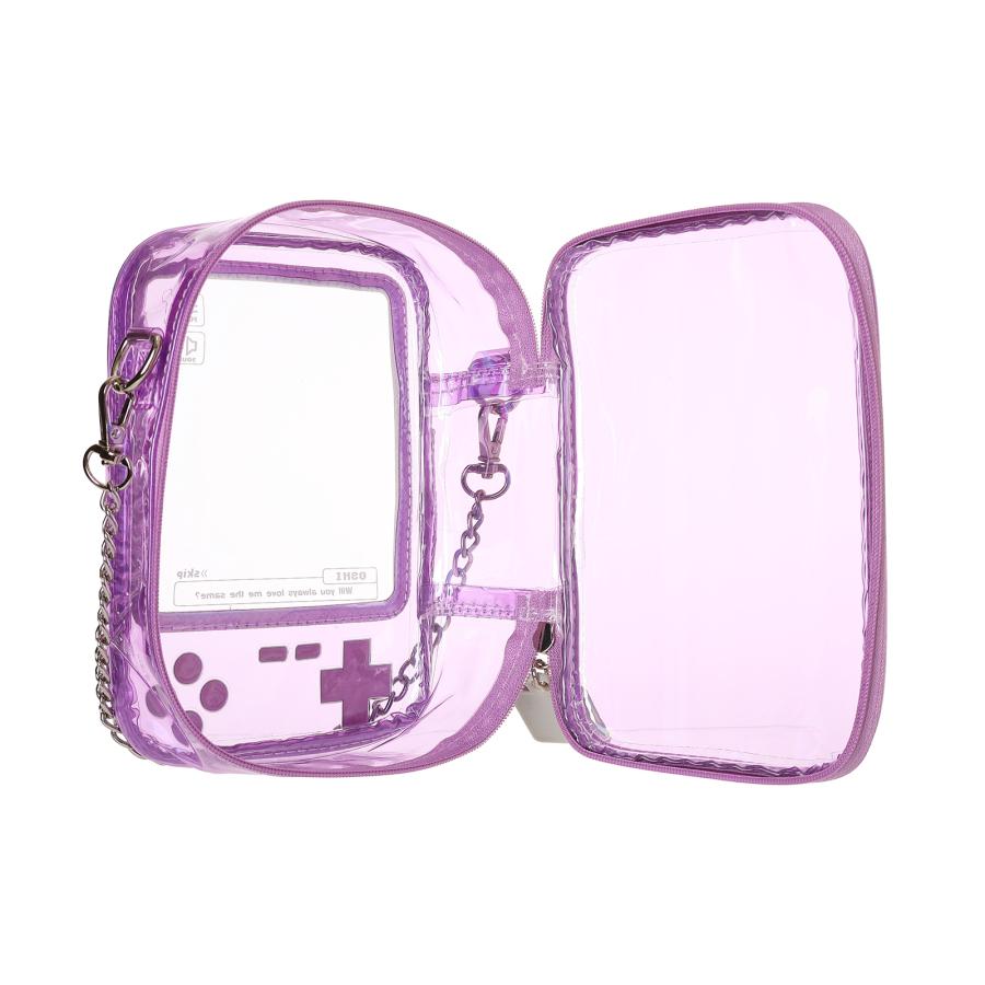 Osel クリア ぬいポーチ 携帯ゲーム機風 透明ポーチ 小物入れ 推し活