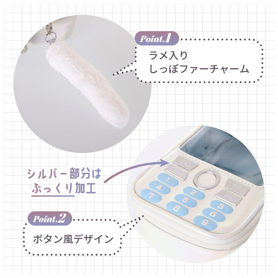 Osel パール 合皮 ガラケー型 ぬいポーチ 携帯型 小物入れ かわいい レディース プレゼント ギフト 推し活 韓国風 ファスナー付き |  | 03