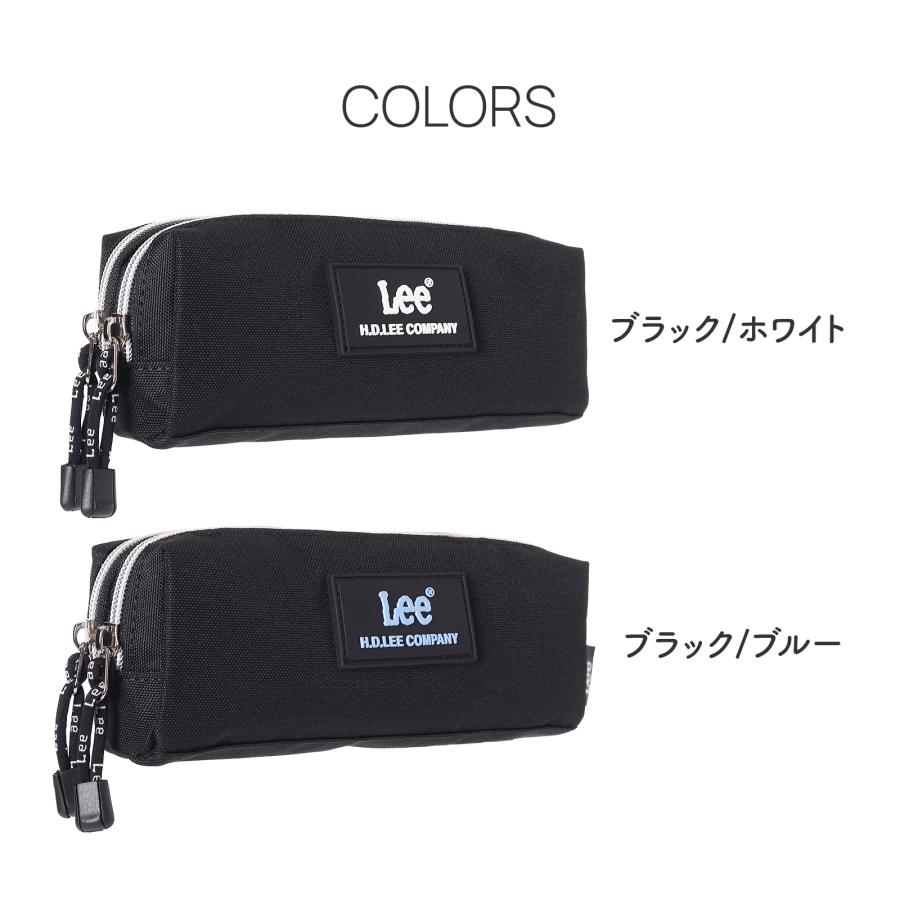 Lee ダブルファスナーポーチ ポリ ワッペン 大容量 仕分け コスメ
