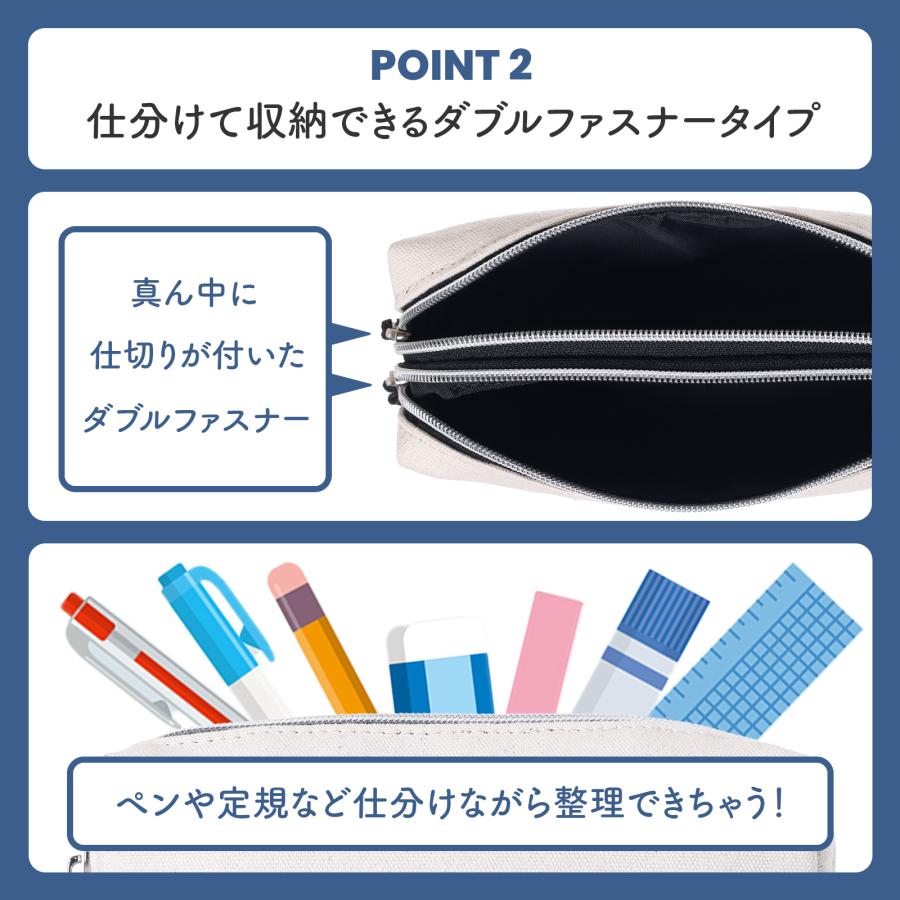 ポーチ Lee リー 帆布 ダブルファスナー 小物入れ ペンケース 筆箱