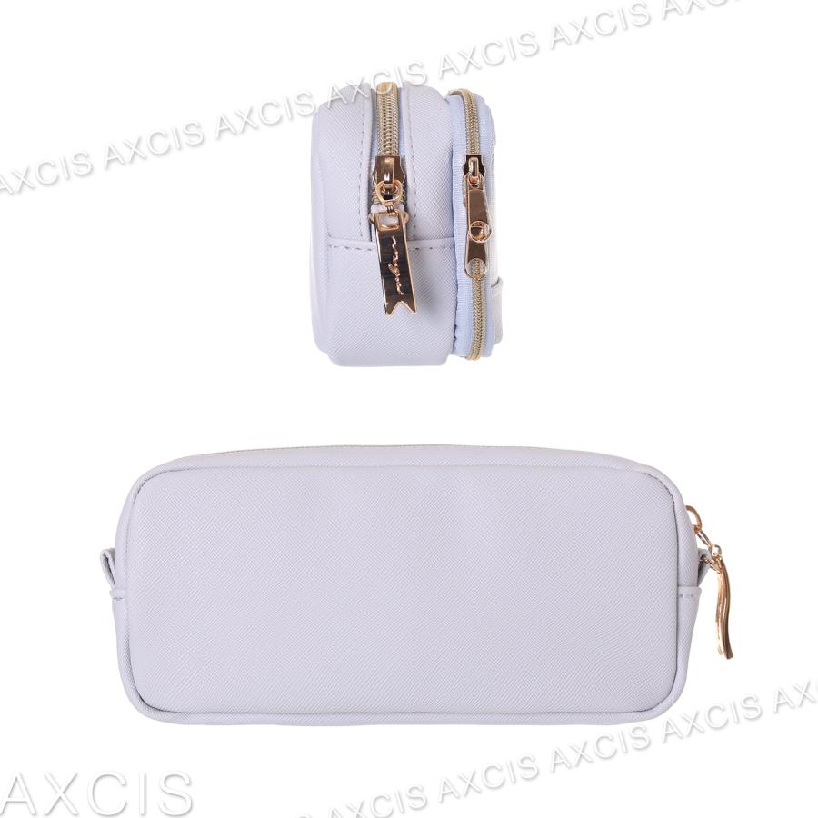 ポーチ シマエナガ 多機能 プレート チェック 合皮 Coboca+ : AXCIS