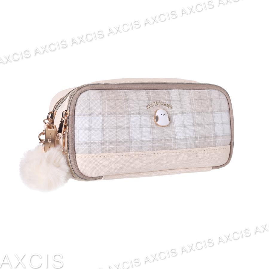 ポーチ シマエナガ 多機能 プレート チェック 合皮 Coboca+ : AXCIS