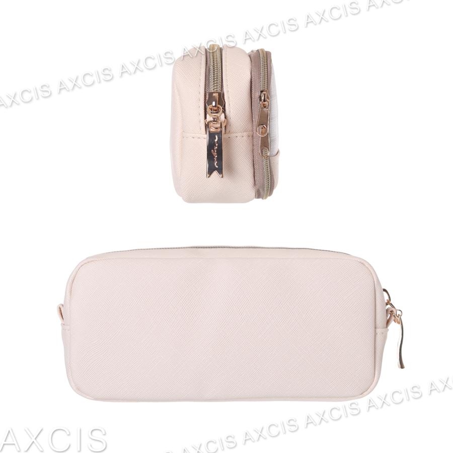 ポーチ シマエナガ 多機能 プレート チェック 合皮 Coboca+ : AXCIS