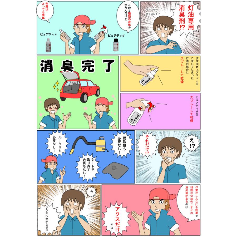 ピュアティ2ダッシュ (正規セット)＆灯油キャッチングシート (4枚セット)こぼれた灯油の臭い消し 拭き取りウェス 消臭 脱臭 ニオイ 臭い 取り 石油  ストーブ |  | 19