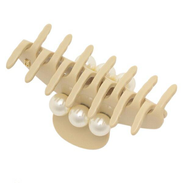 【美品】アレクサンドル ドゥ パリ ヘアクリップ パール付 ベージュ Lサイズ ALEXANDRE DE PARIS（アレクサンドル ドゥ パリ） ヘアアクセサリー