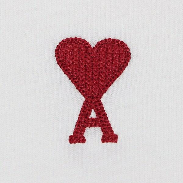 【新品未使用】AMI アミパリス　Tシャツ　白赤　ハート　Lサイズ 希少 新品タグ付】AmiParis アミパリス Lハートロゴ Tシャツ 白