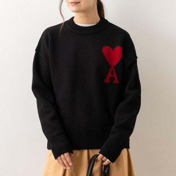 アミパリス ニット セーター メンズ レディース ユニセックス AMI PARIS BFUKS006U01 H25UKS838 018 RED ADC ROUND NECK SWEATERの画像