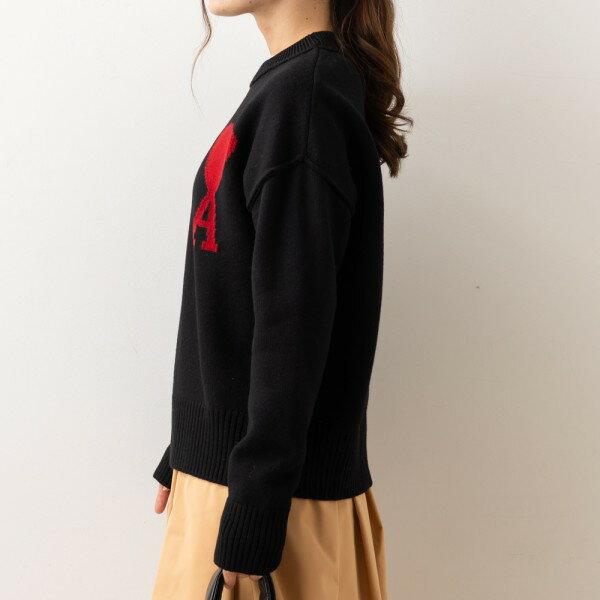 アミパリス ニット セーター メンズ レディース ユニセックス AMI PARIS BFUKS006U01 H25UKS838 018 RED ADC ROUND NECK SWEATERの画像