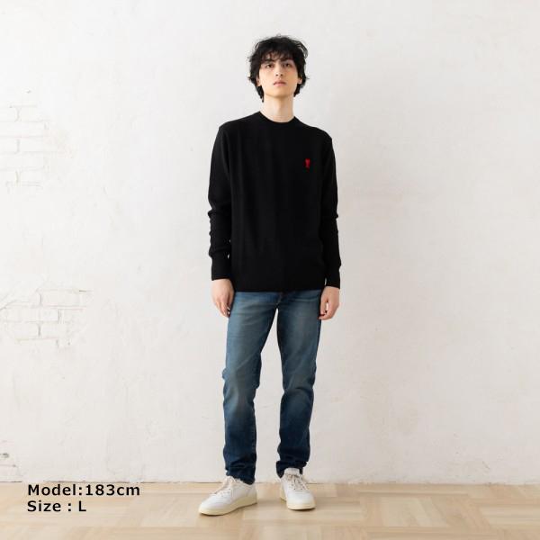 AMI PARIS アミパリス メンズニット ブラック L AMI Alexandre Mattiussi アミパリス ニット セーター ブラック