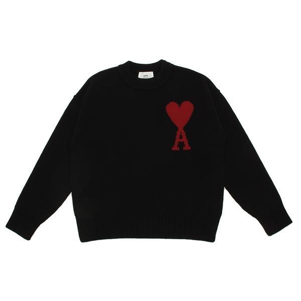 XL Ami Paris ラウンドネック ニットセーター Ami Paris ニット セーター グレー ラウンドネック XLサイズ n10