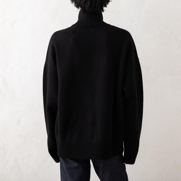 アミパリス ニット セーター ブラック メンズ AMI PARIS BFUKS40201 018 009 AMI Alexandre Mattiussi アミパリス ニット セーター ブラック メンズ