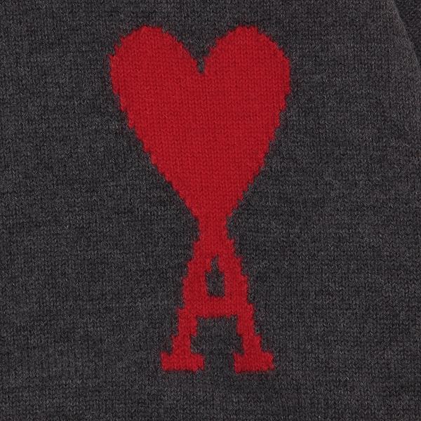 グレー ニットセーター ハート A刺繍 ami グレー ハート刺繍 ニットセーター